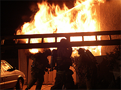 Fighting a house fire